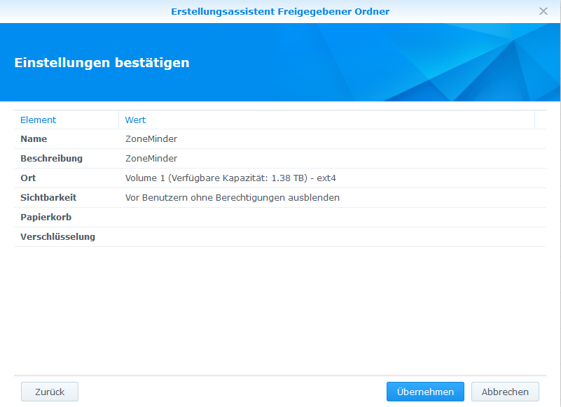 ZoneMinder Synology NFS Share04.png