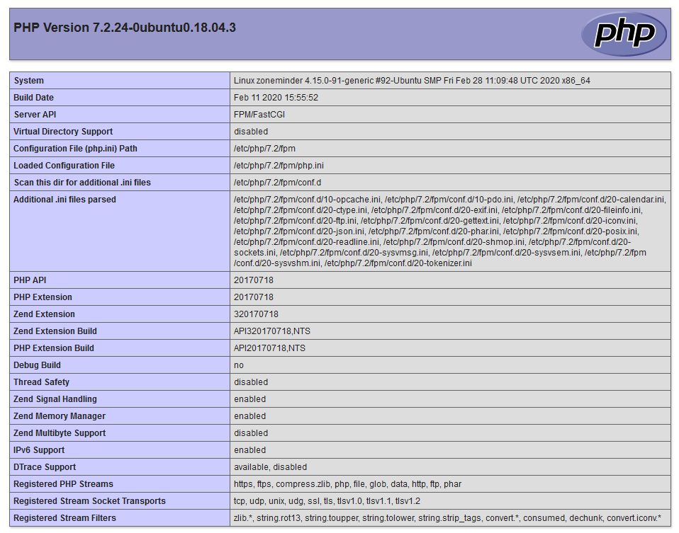 ZoneMinder PHP Testpage.png