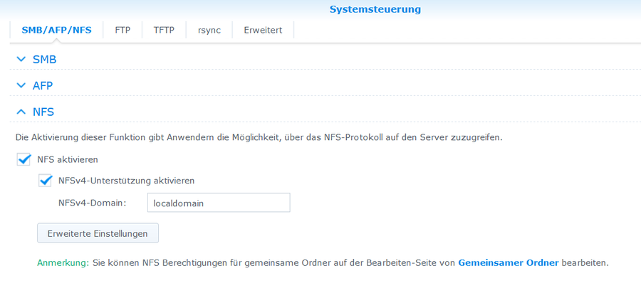 ZoneMinder Synology NFS Share01.png